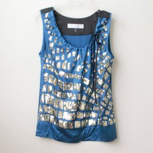 Trina Turk Silk + Sequin blouse, Size 2
